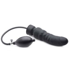 Black Master Series Dick-Spand Inflatable Silicone Dildo